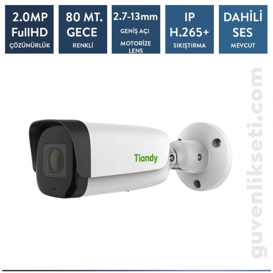 Tiandy TC-C32US 2 MP SESLİ Starlight Motorize IP Bullet Kamera